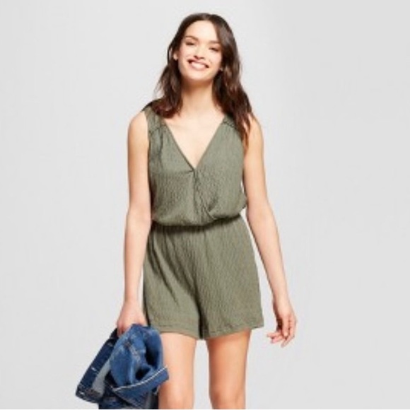 5 for $50 - Universal Thread Olive Green Romper - Picture 1 of 4